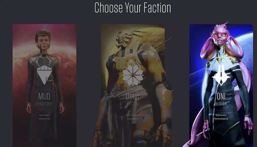 Прежде чем начать приключение в Star Atlas вы должны выбрать свою фракцию! 